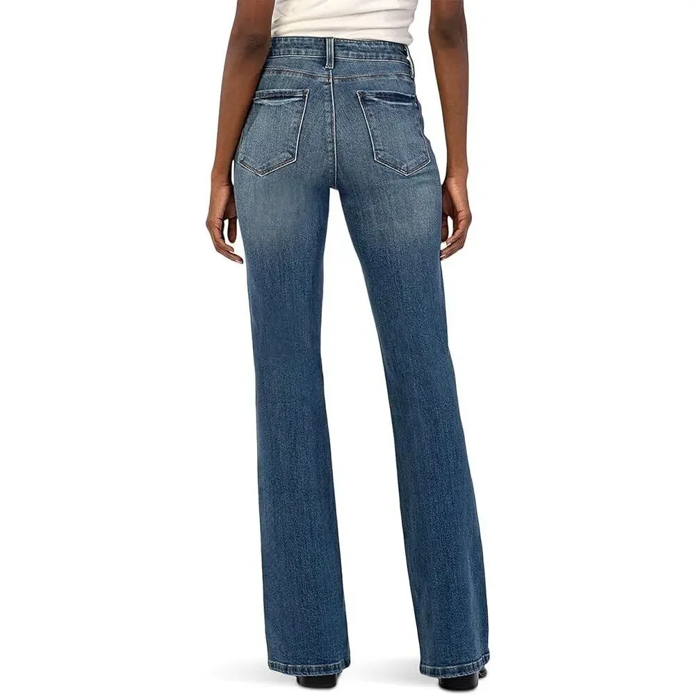 KUT from the Kloth Women's Ana High-Rise Fab Ab Super Flare in Counselled Size 0